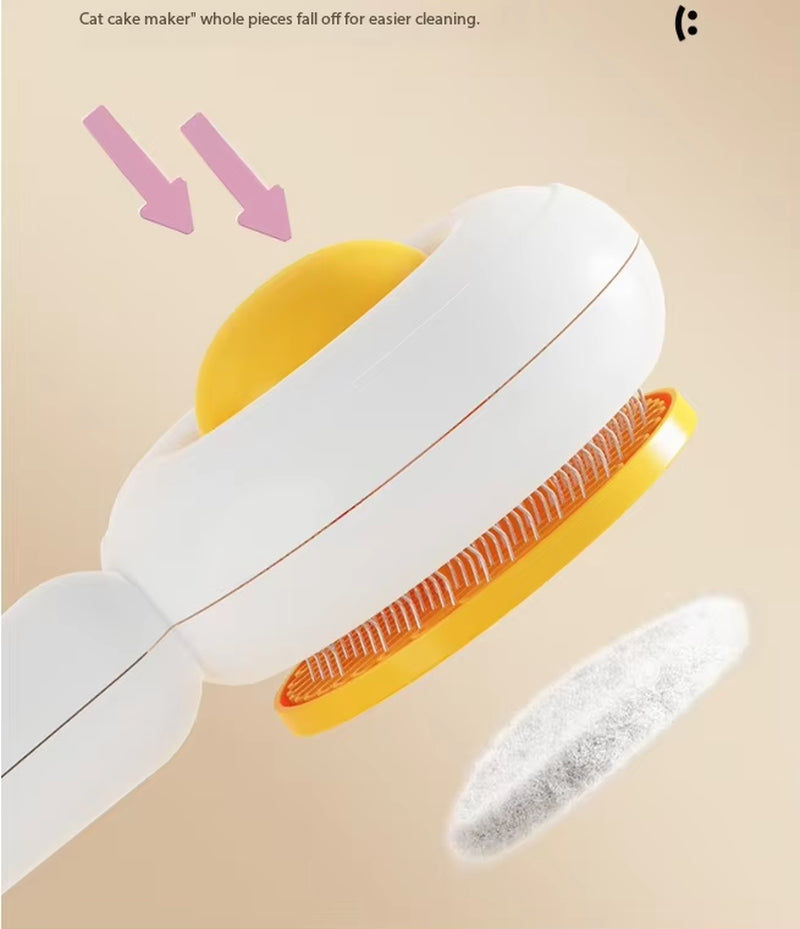 Self-Cleaning Stainless Steel Pet Comb - Hair Remover & Massager for Cats and Dogs