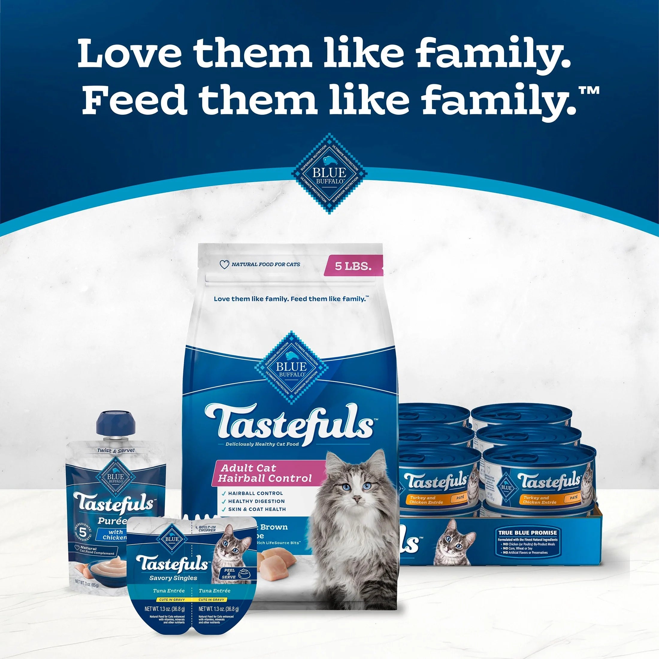 Tastefuls Adult Cat Hairball Control Dry Food, Chicken & Brown Rice, 5Lb