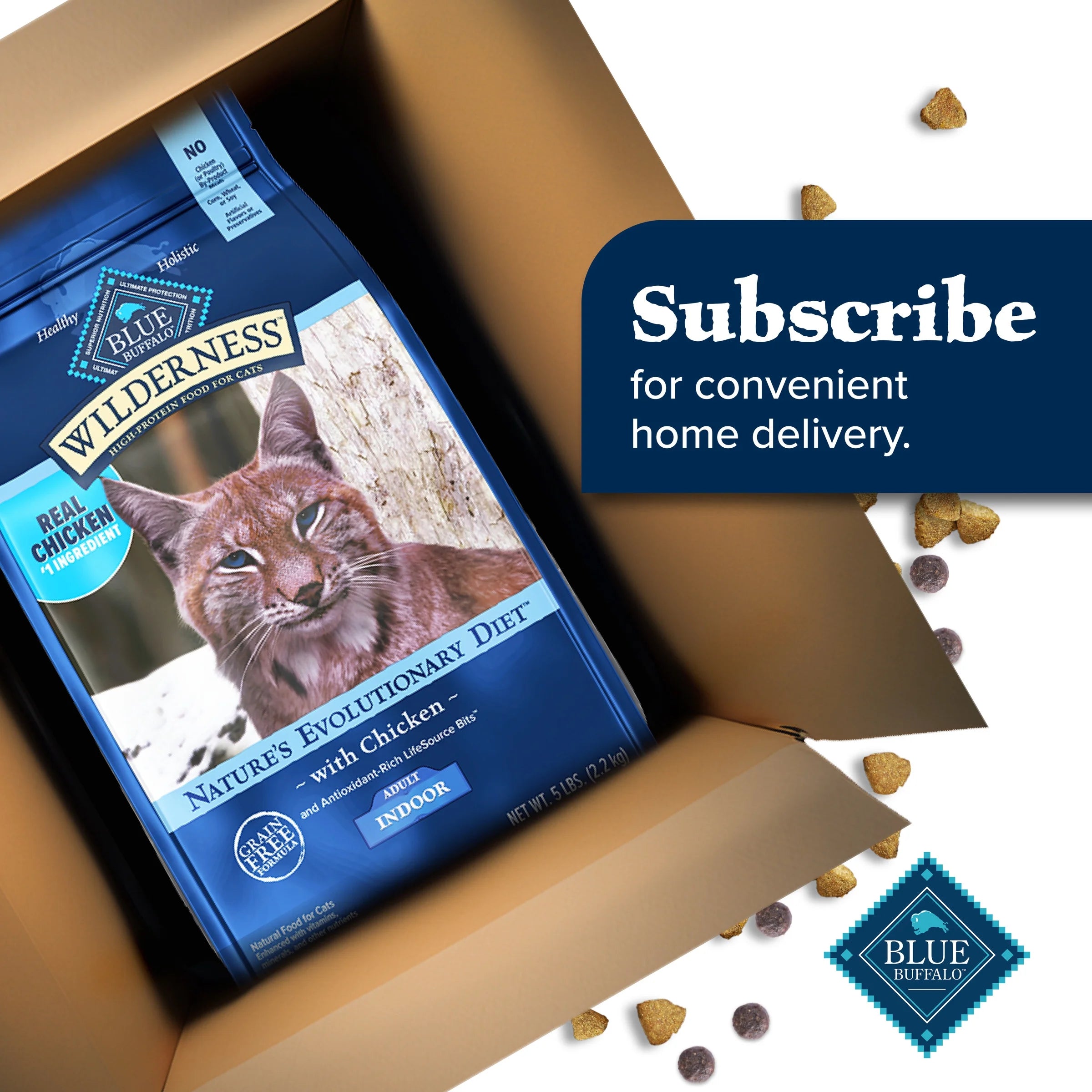 Wilderness Natural High-Protein, Grain-Free Dry Cat Food, Chicken, 4-Lb. Bag