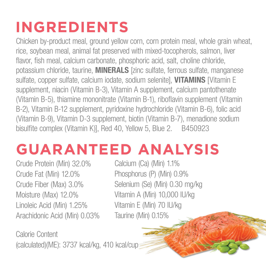 Purina  Complete High Protein Dry Cat Food with Real Salmon, 3.15 Lb Bag