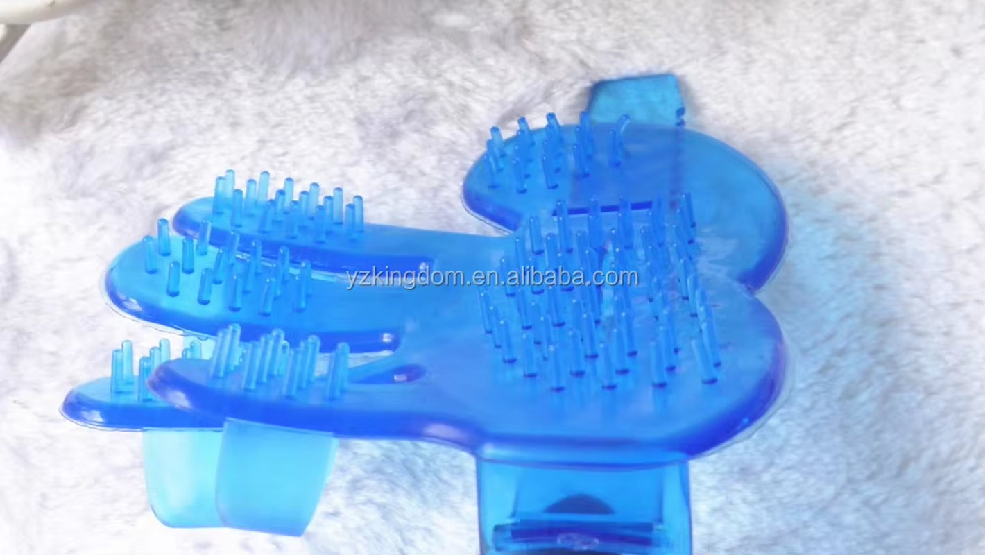 Ultimate Five Finger Grooming Comb for Dogs & Cats - Soft Material with Convenient Fasten Belt