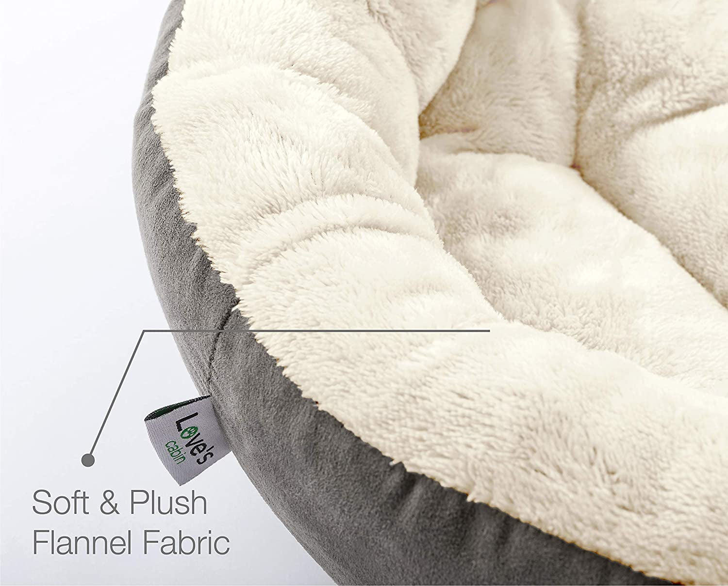 Luxury Round Donut Cat & Dog Bed - 20" Soft, Washable, Anti-Slip & Water-Resistant Gray Cushion for Small Pets