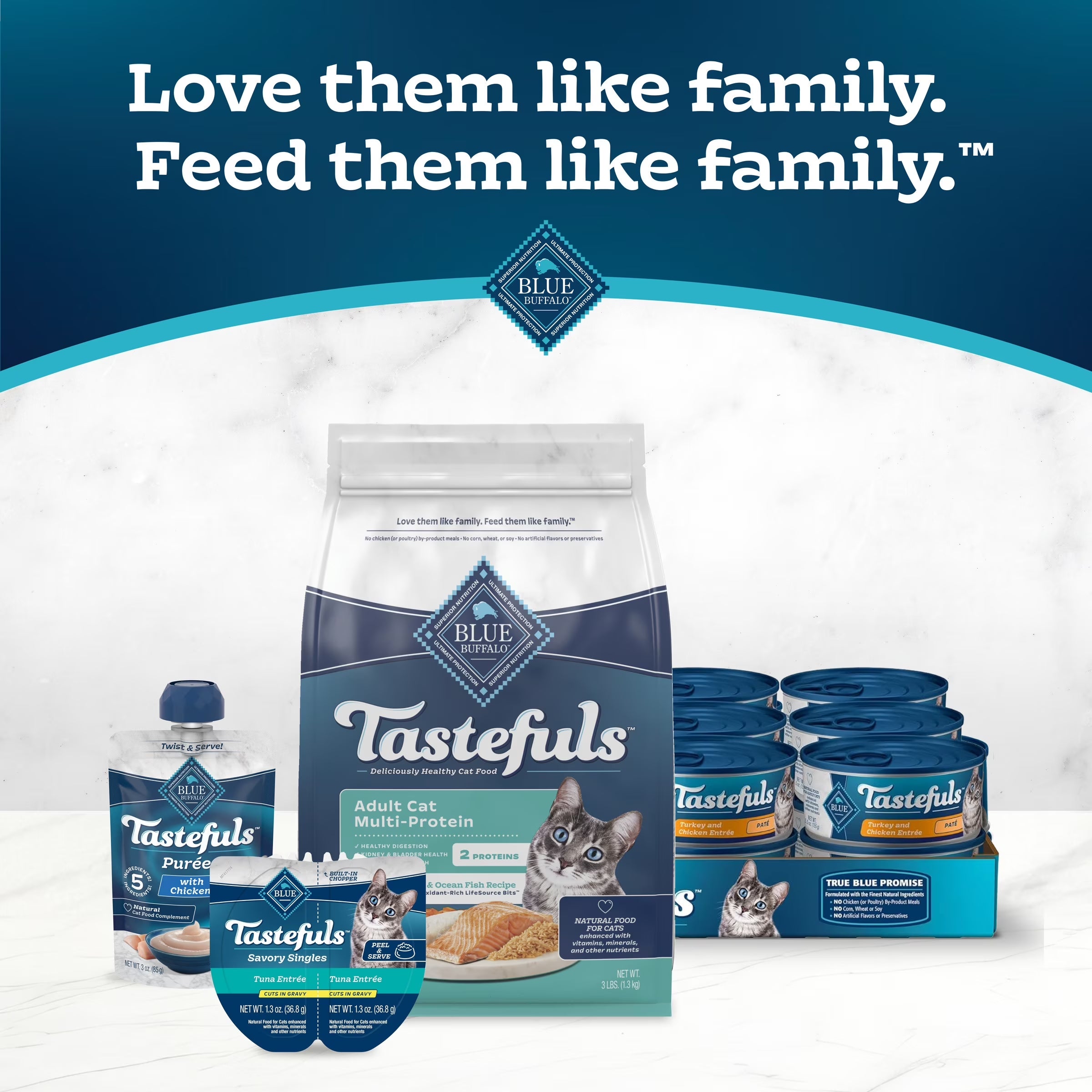 Tastefuls Adult Cat Dry Food, Multi-Protein Salmon & Ocean Fish Recipe, 5-Lb. Bag