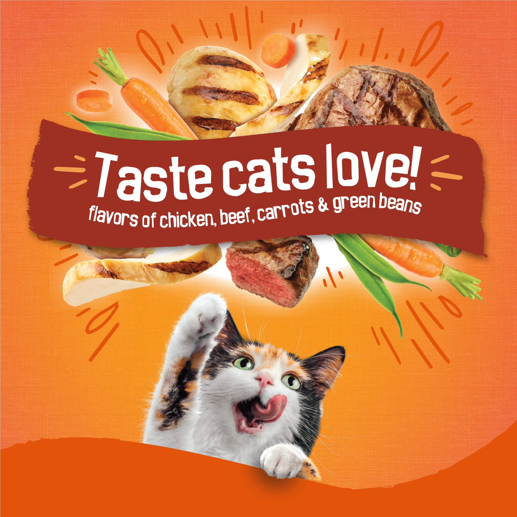 Purina  Tender and Crunchy Dry Cat Food Flavors of Chicken, Beef, Carrots and Green Beans, 3.15 Lb Bag