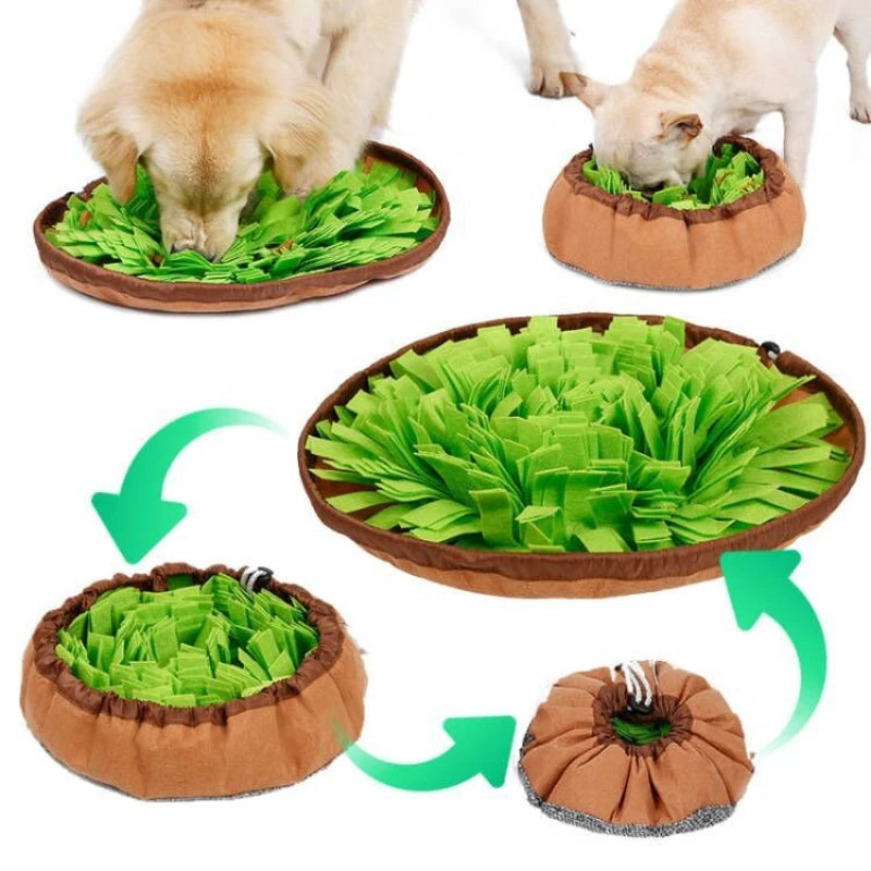 Pet Dual-Purpose Sniffing Bowl, Dog Sniffing Mat, Puzzle Hiding Food Training Dog Toys Pet Supplies