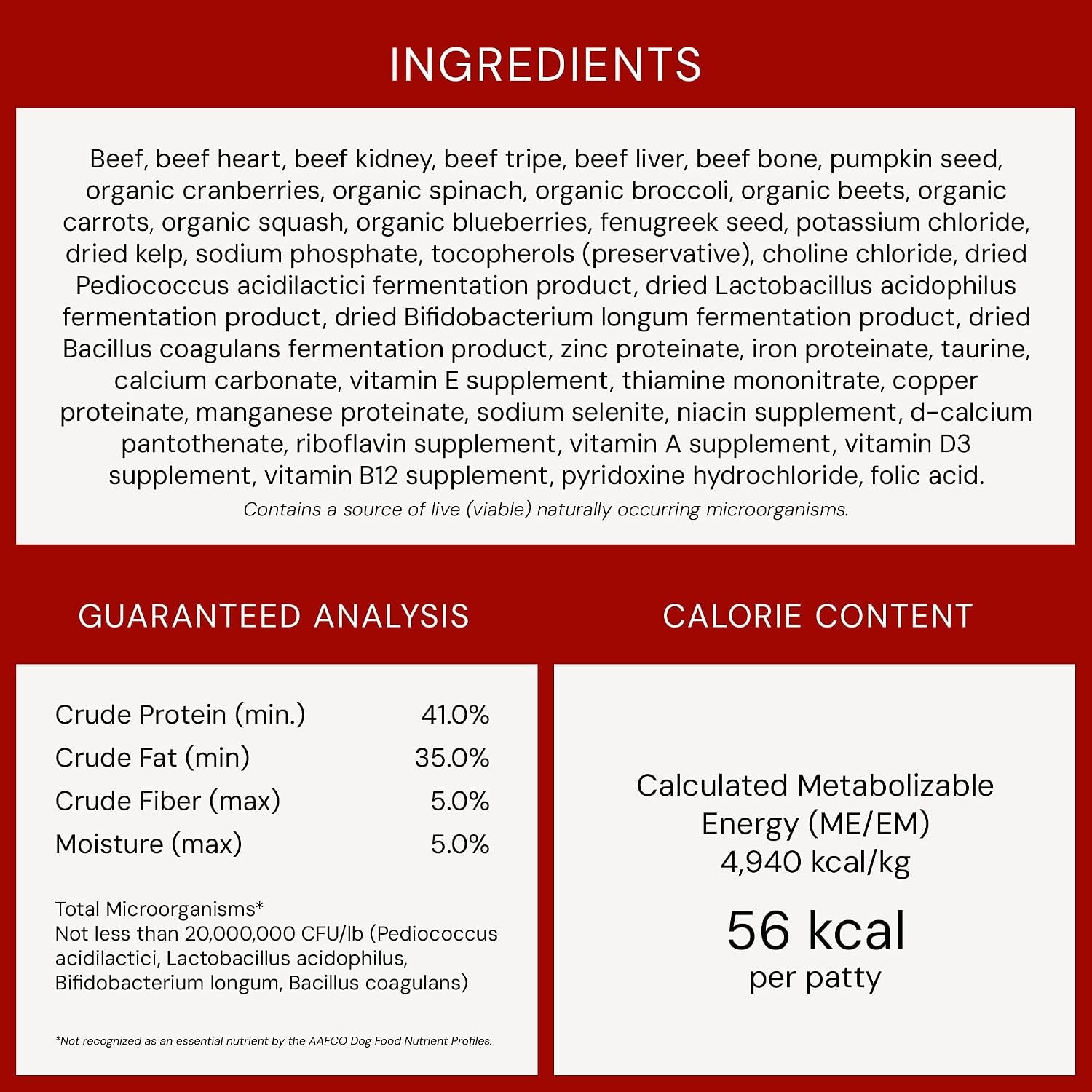 Freeze-Dried Raw Dinner Patties - Beef Recipe - High Protein Grain-Free Puppy & Dog Food - Perfect for Picky Eaters - 14 Oz