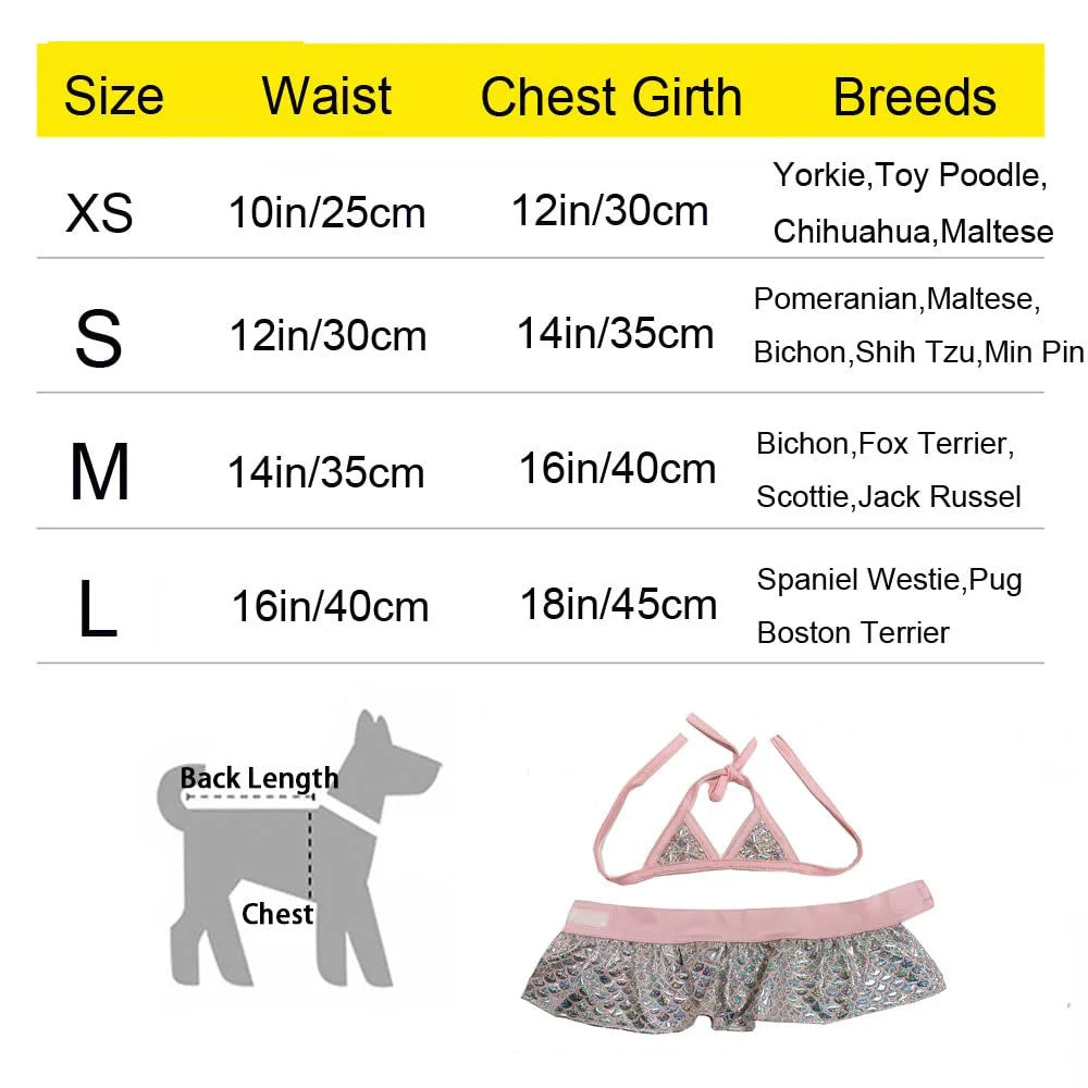 Dog Bikini Swimsuit Summer Puppy Bathing Dress Beach Clothes Cat Costume for Puppy Dog Cat (M, Pink Polka Dots)