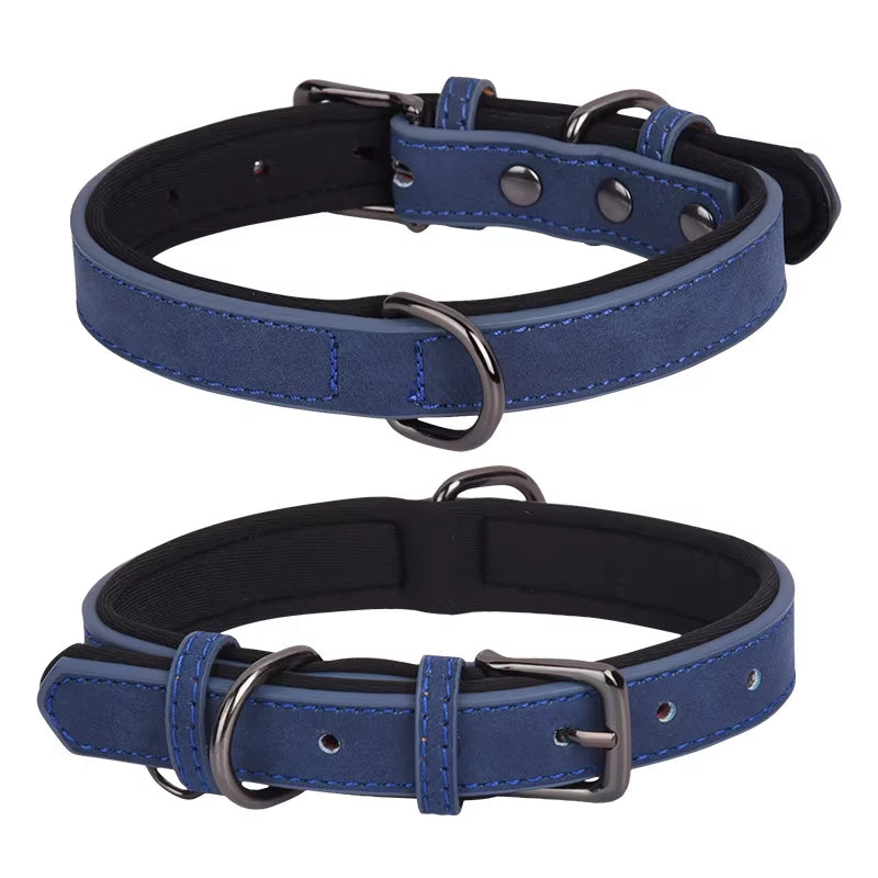 Factory Direct Sales Retro Leather Dog Leash with Breathable Dog Collar Contrast Color Solid Pattern Space Cotton Pet Lettering