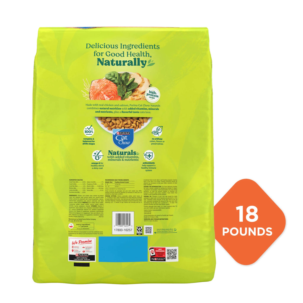 Purina  Naturals Chicken Flavor Dry Cat Food, 18 Lb Bag