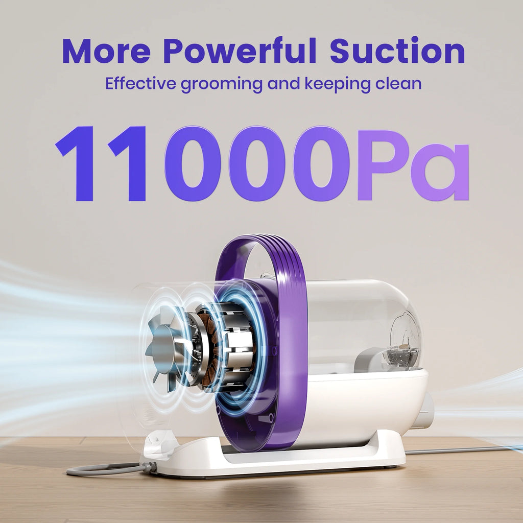 LM3 Dog Grooming Vacuum, 8-In-1 Dog Grooming Kit, 11000Pa Super Suction Dog Hair Vacuum for Shedding Dogs Cats Hair, Purple