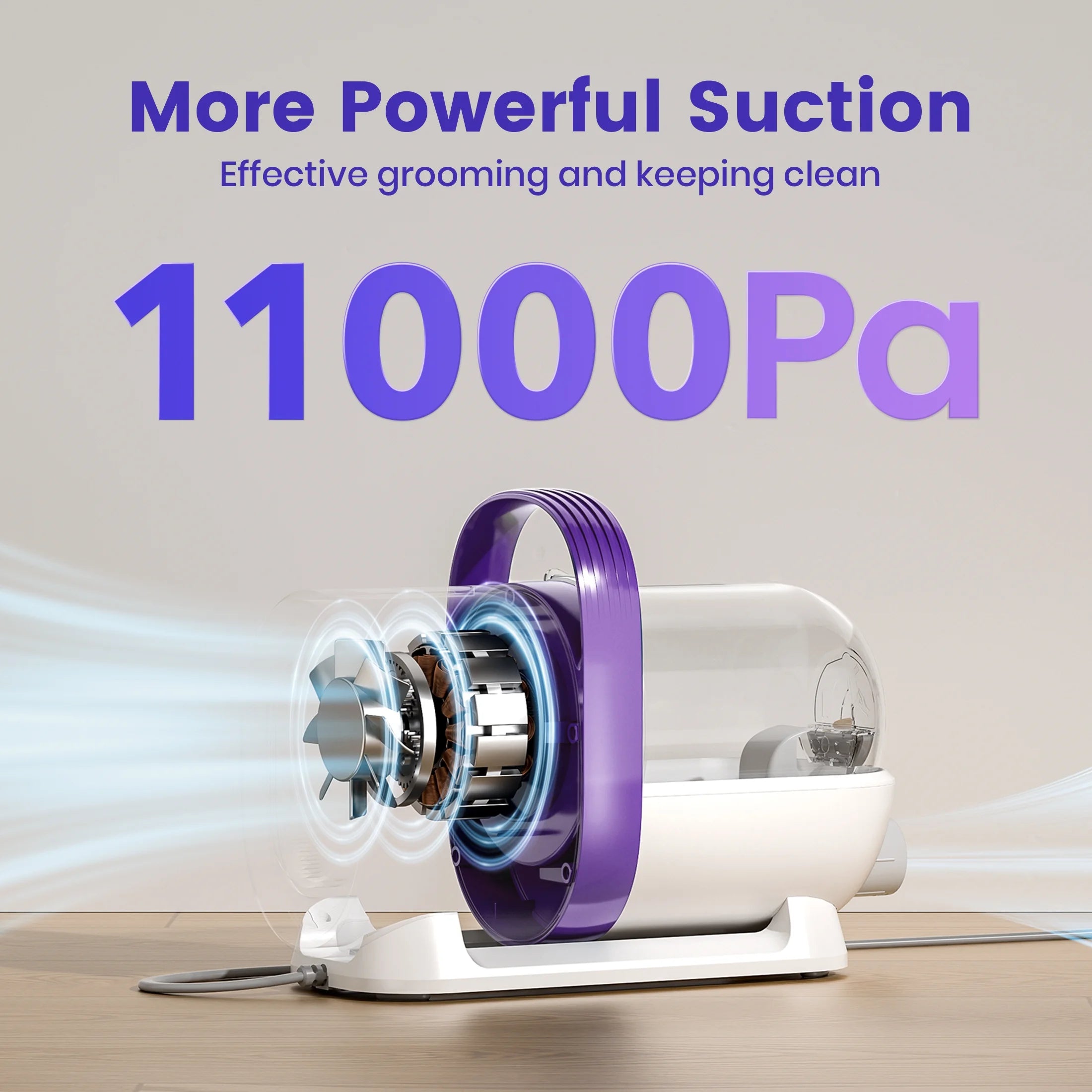 LM3 Dog Grooming Vacuum, 8-In-1 Dog Grooming Kit, 11000Pa Super Suction Dog Hair Vacuum for Shedding Dogs Cats Hair, Purple