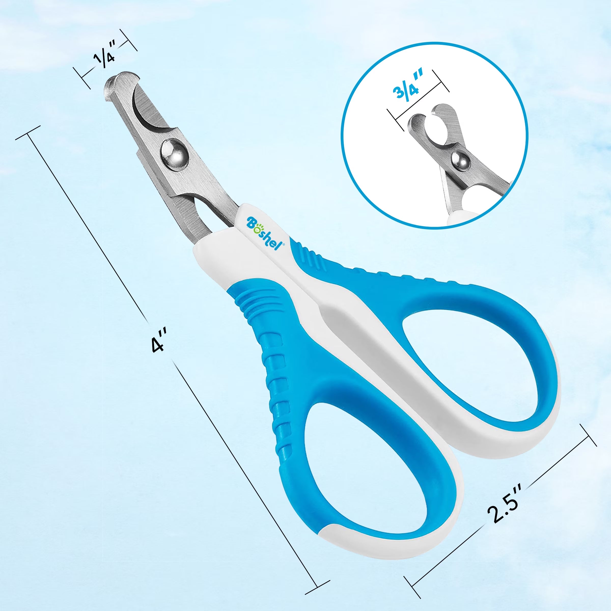 Ergonomic Comfortable Cat Nail Clippers - Stainless Steel Angled Blade Pet Grooming Scissors