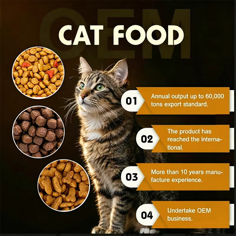 Mofeedy OEM ODM High Meat Complete Nutrition Dry Cat Food for All Life Stages 