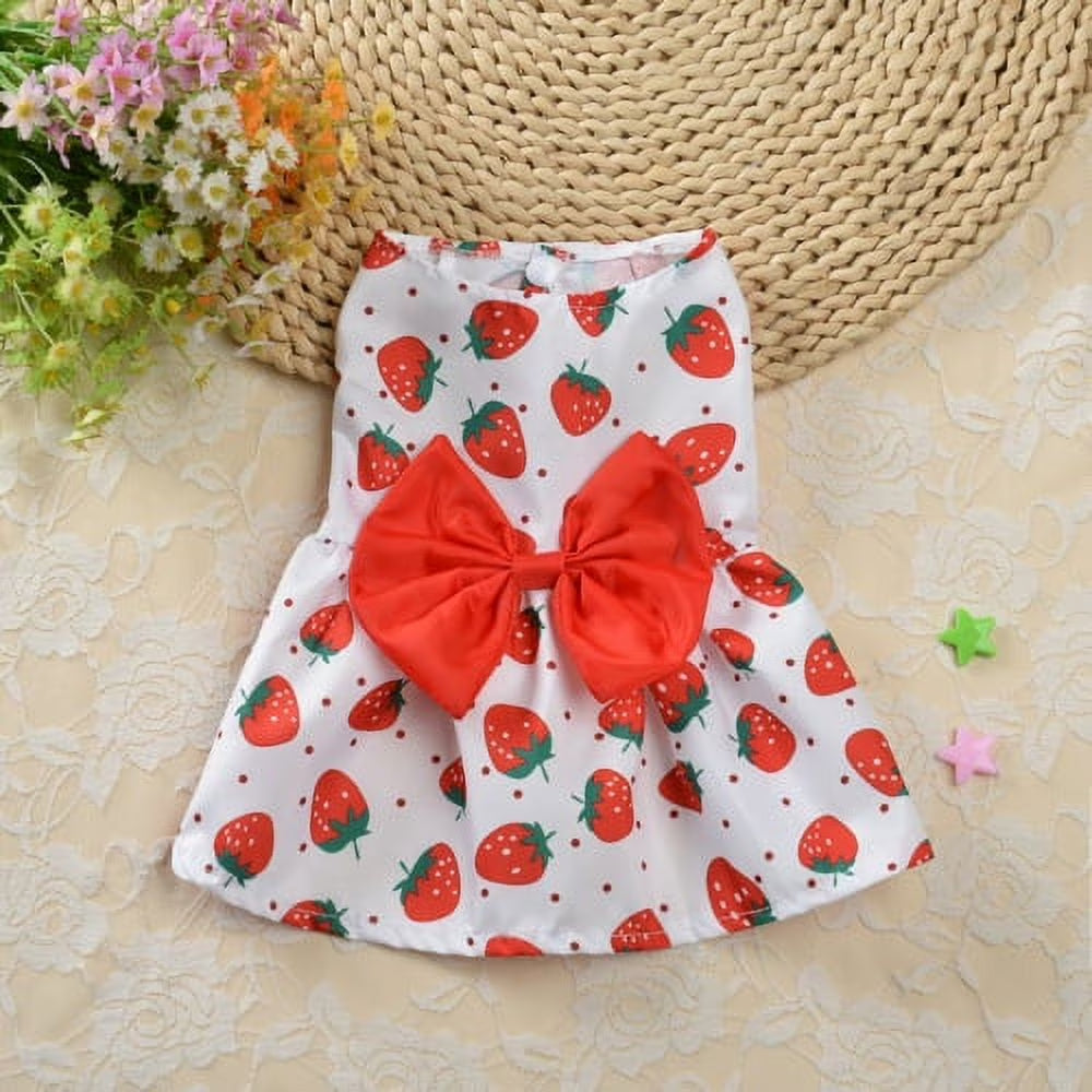 Pet Dress Sleeveless Soft Floral Print Small Dog Cat Clothing for XS-XL Puppy Kitten