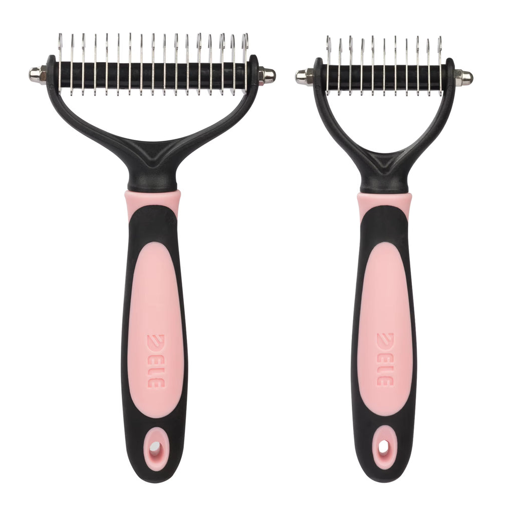 Ultimate Pet Grooming Brush: 2-Sided Shedding & Dematting Rake for Dogs & Cats