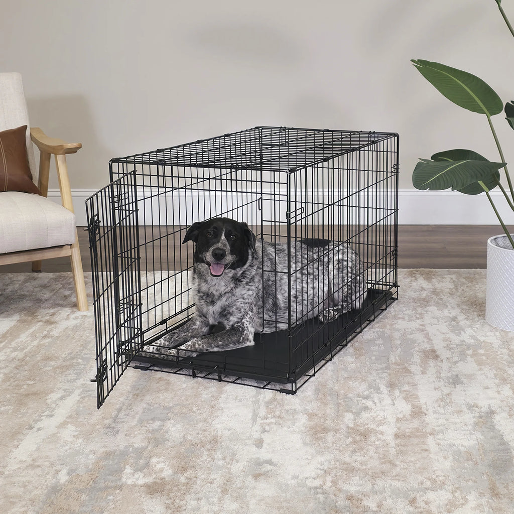 Foldable 36" Wire Crate for Dogs with Divider and Leak-Proof Tray