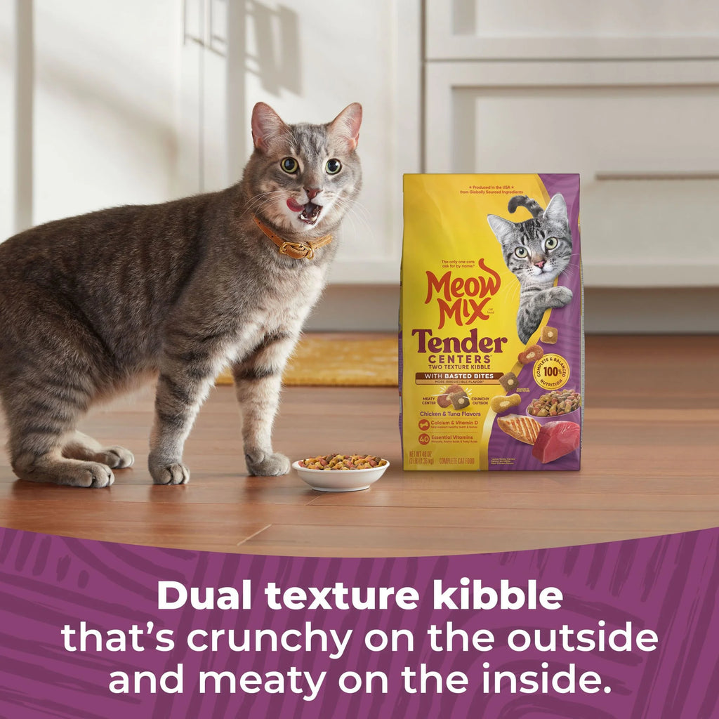 Tender Centers with Basted Bites, Chicken & Tuna Flavors, Dry Cat Food, 3 Lb. Bag