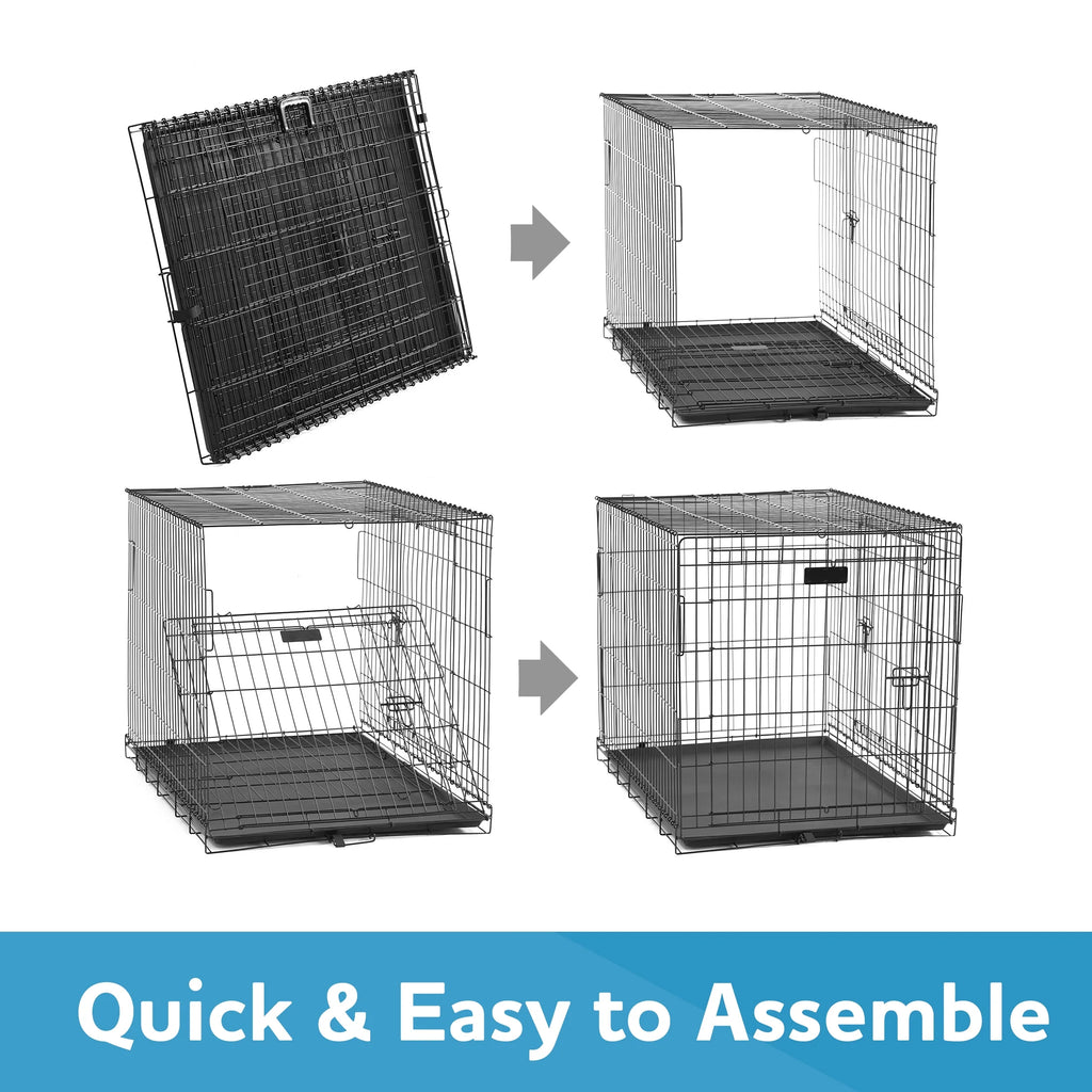Foldable 36" Wire Crate for Dogs with Divider and Leak-Proof Tray
