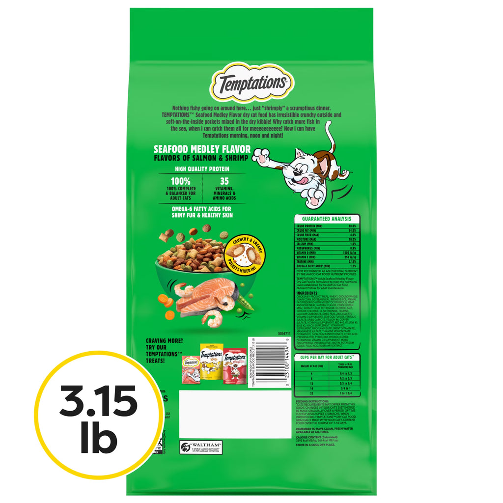 Seafood Medley Flavor Dry Cat Food, 3.15 Lb Bag