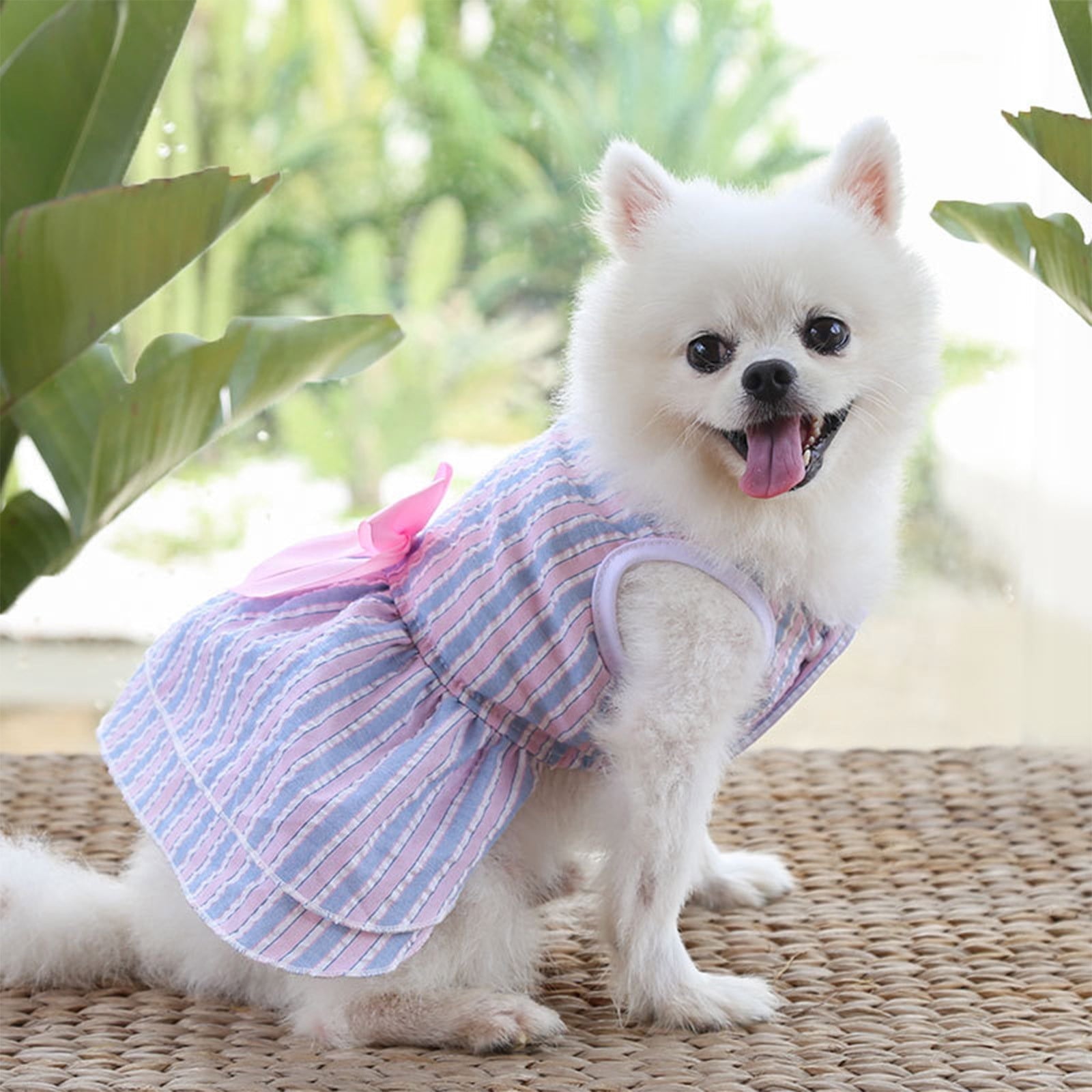 Dog Dresses for Small Medium Dogs Girl, (Blue, L)