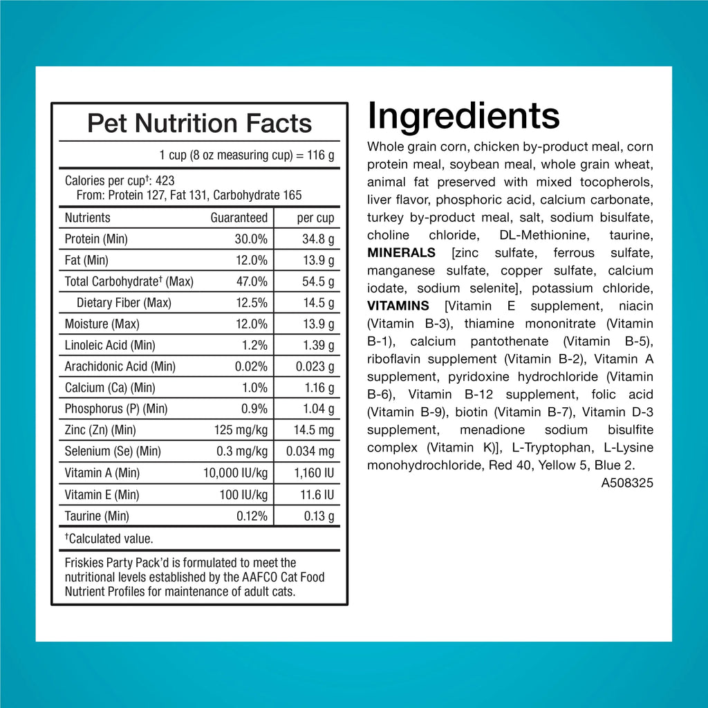 Purina  Party Pack’D with Flavors of Chicken, Liver and Turkey Crunchy Dry Cat Food, 3 Lb.