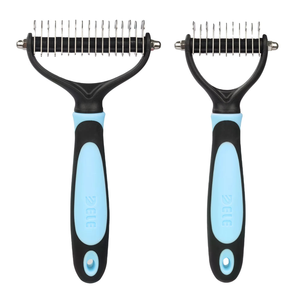Ultimate Pet Grooming Brush: 2-Sided Shedding & Dematting Rake for Dogs & Cats