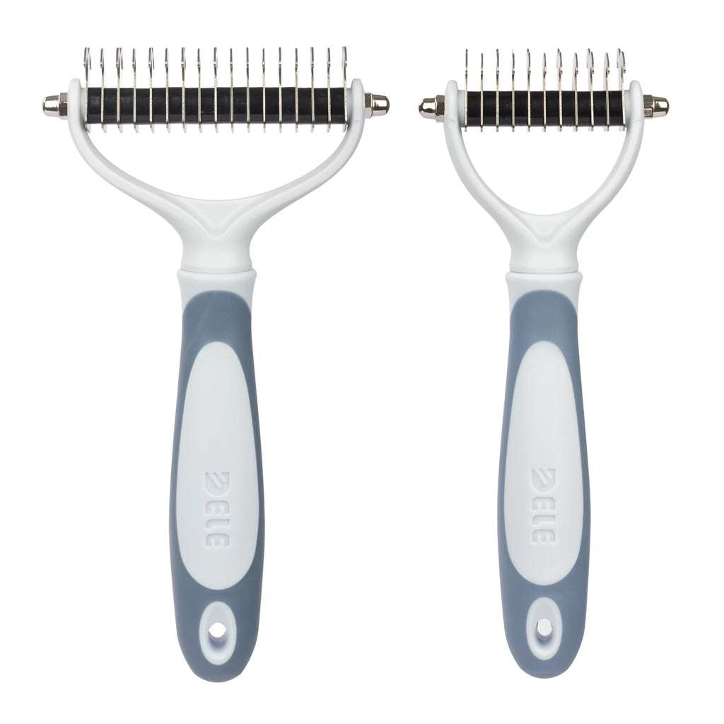 Ultimate Pet Grooming Brush: 2-Sided Shedding & Dematting Rake for Dogs & Cats